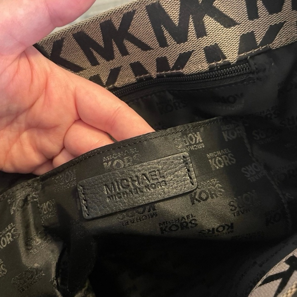 Michael Kors Black and Tan Logo Tote Bag - Picture 6 of 11